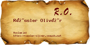 Rössler Olivér névjegykártya